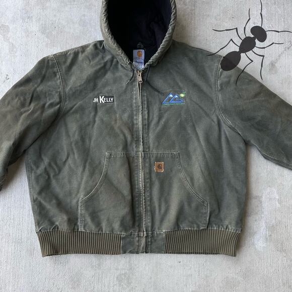 Vintage Y2K Carhartt J131 MOS green work wear jacket - Picture 3 of 8